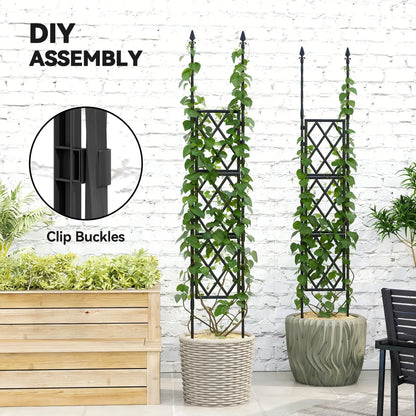 Foldable Garden Trellis, 33.5 x 77.6 Inch, Lattice Climbing Support, Black Plant Stands at Gallery Canada