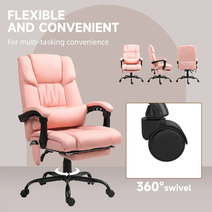 6-Point Vibration Massage Chair, Adjustable Height, Retractable Footrest, Pink Massage Chairs at Gallery Canada