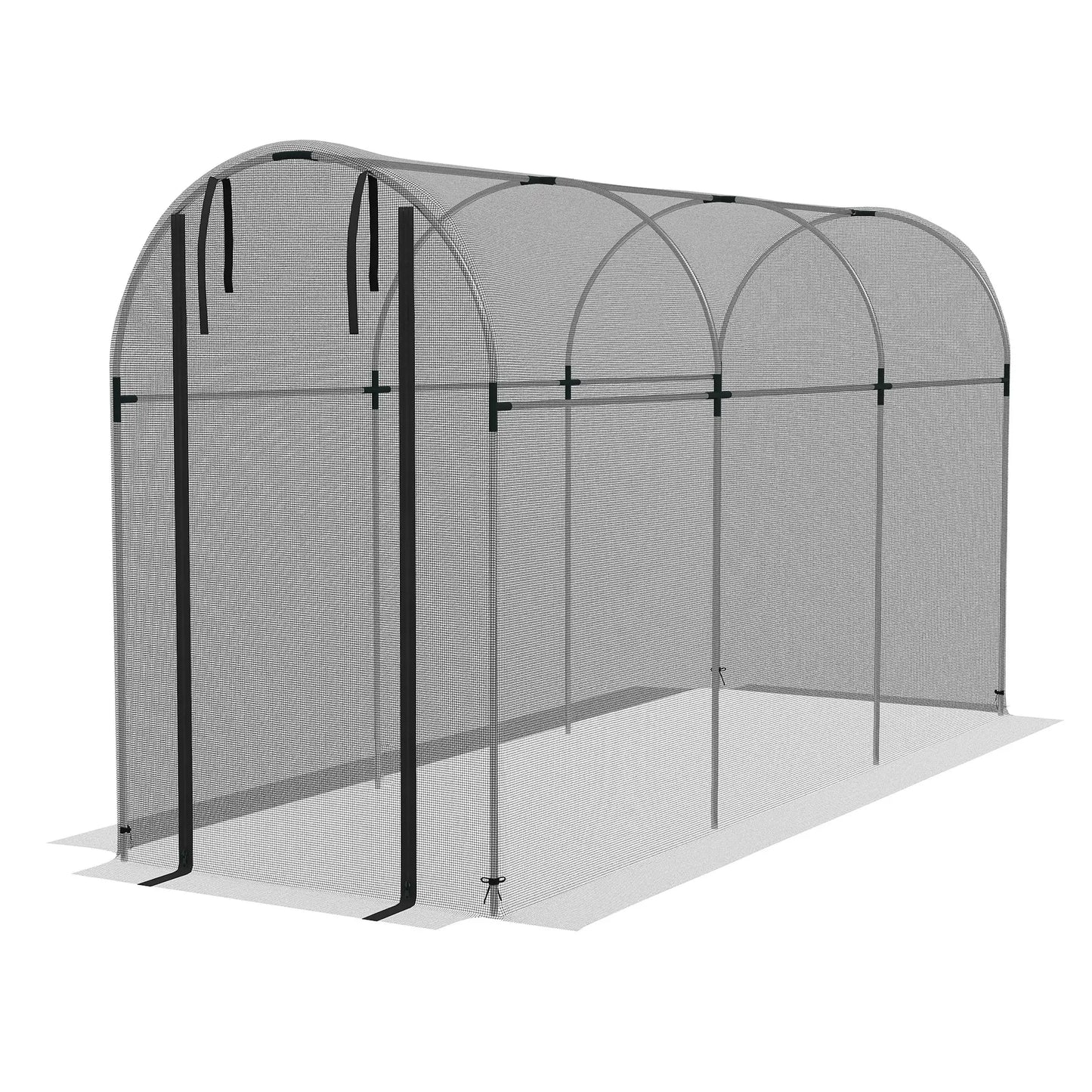 Galvanized Steel Crop Cage, Plant Protection Tent, 4' x 12', Black Walk In Greenhouses Silver and Black at Gallery Canada