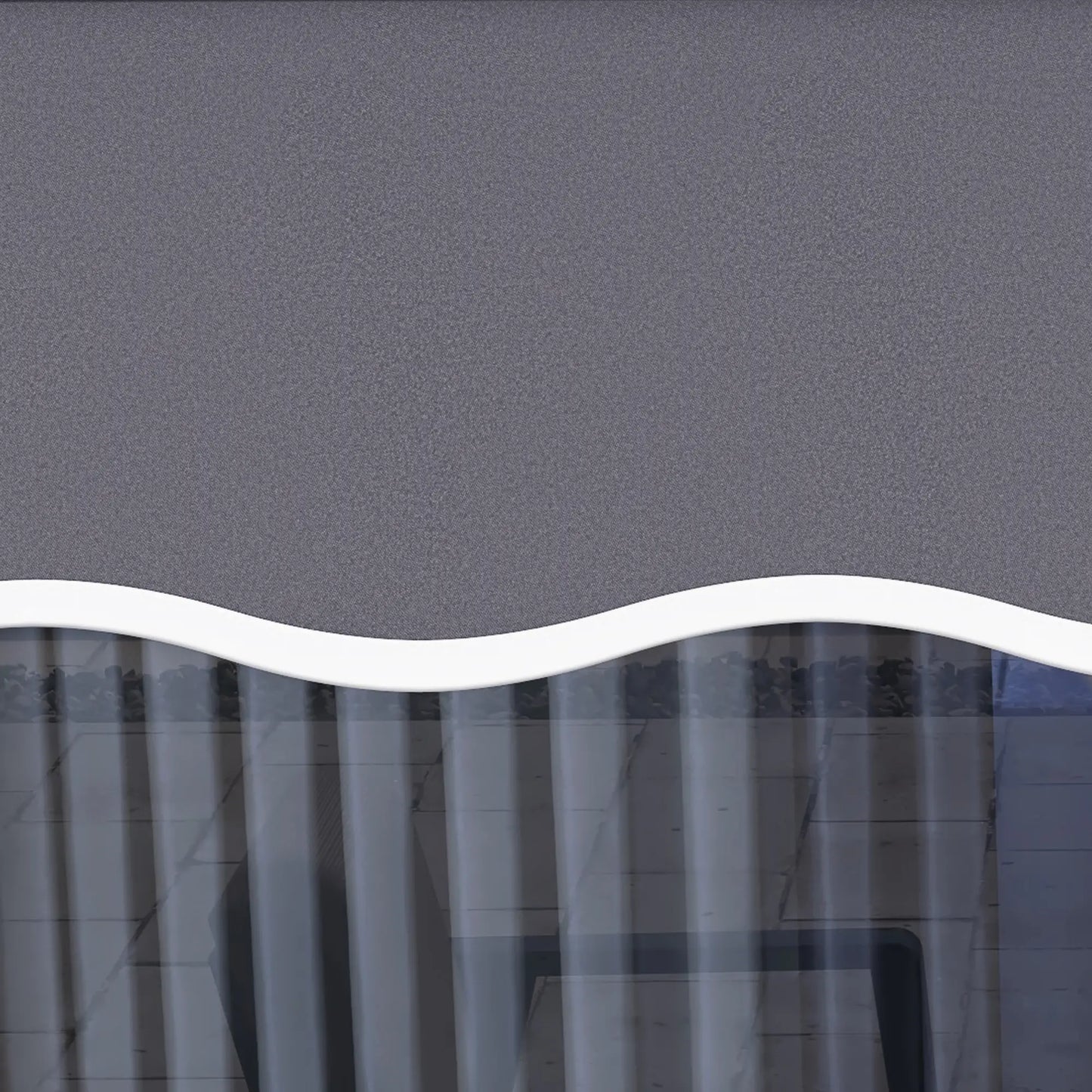 11' x 8' Outdoor Canopy, Retractable Awning, UV Protection, Grey Awning Fabric Replacement at Gallery Canada
