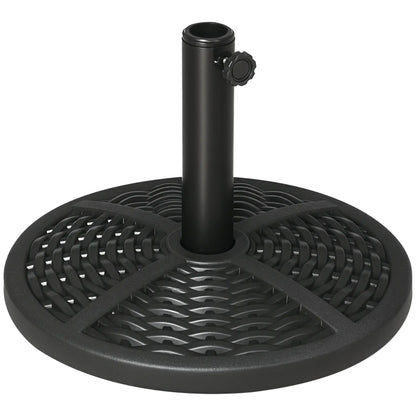 18" Heavy Duty Round Market Umbrella Base, Rattan Design, Black Umbrella Bases Black at Gallery Canada