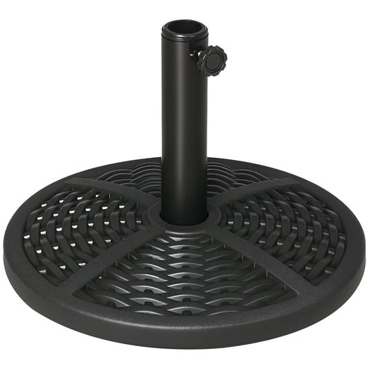 18" Heavy Duty Round Market Umbrella Base, Rattan Design, Black Umbrella Bases Black at Gallery Canada