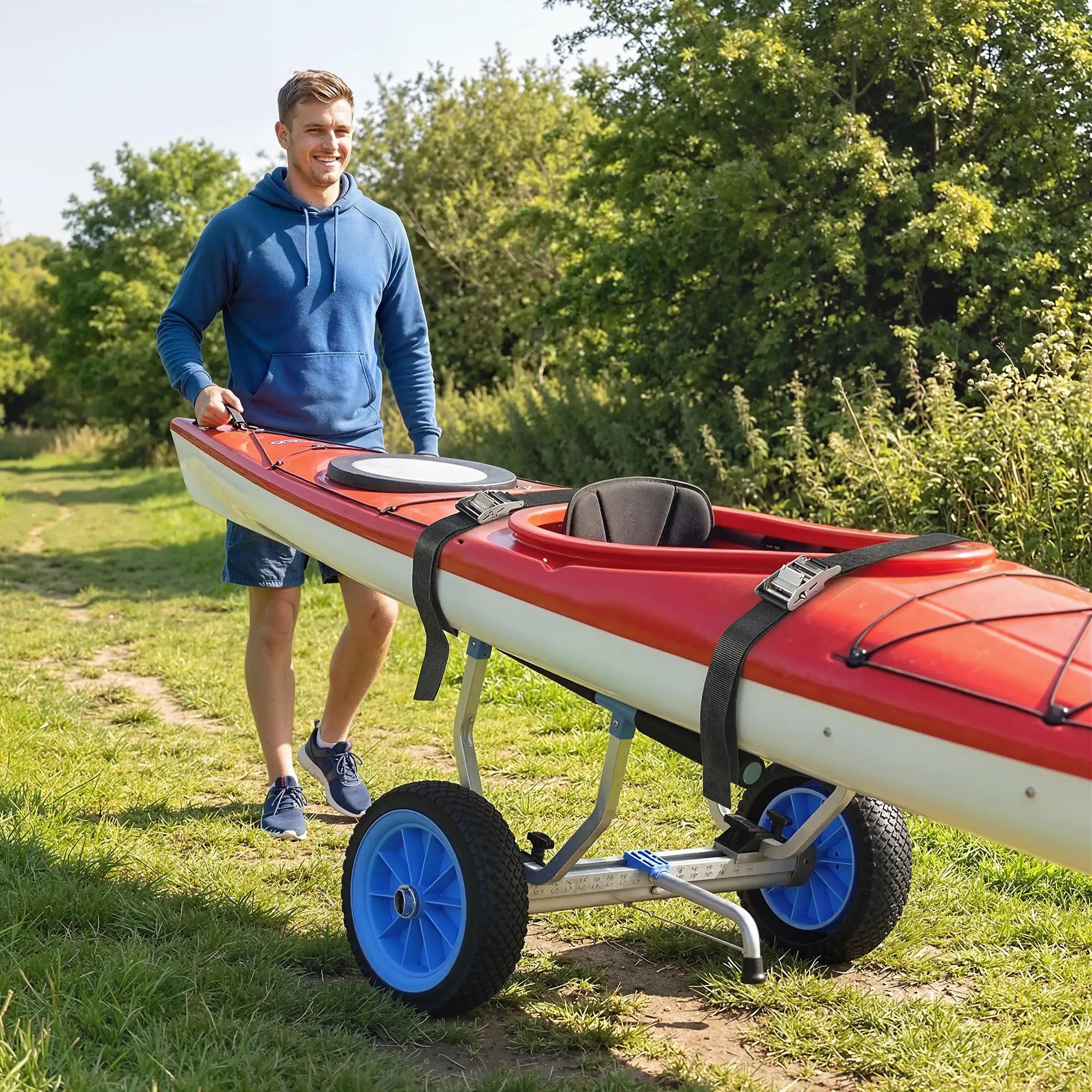 Kayak Cart Dolly, Adjustable Width, Sky Blue Kayak Carts at Gallery Canada