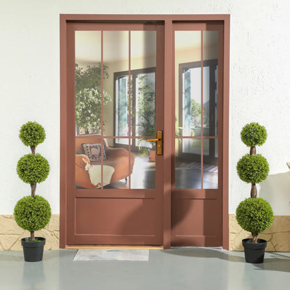 Artificial Ball Boxwood Topiary Trees, Set of 2, Indoor Outdoor Decor, Green Artificial Trees at Gallery Canada