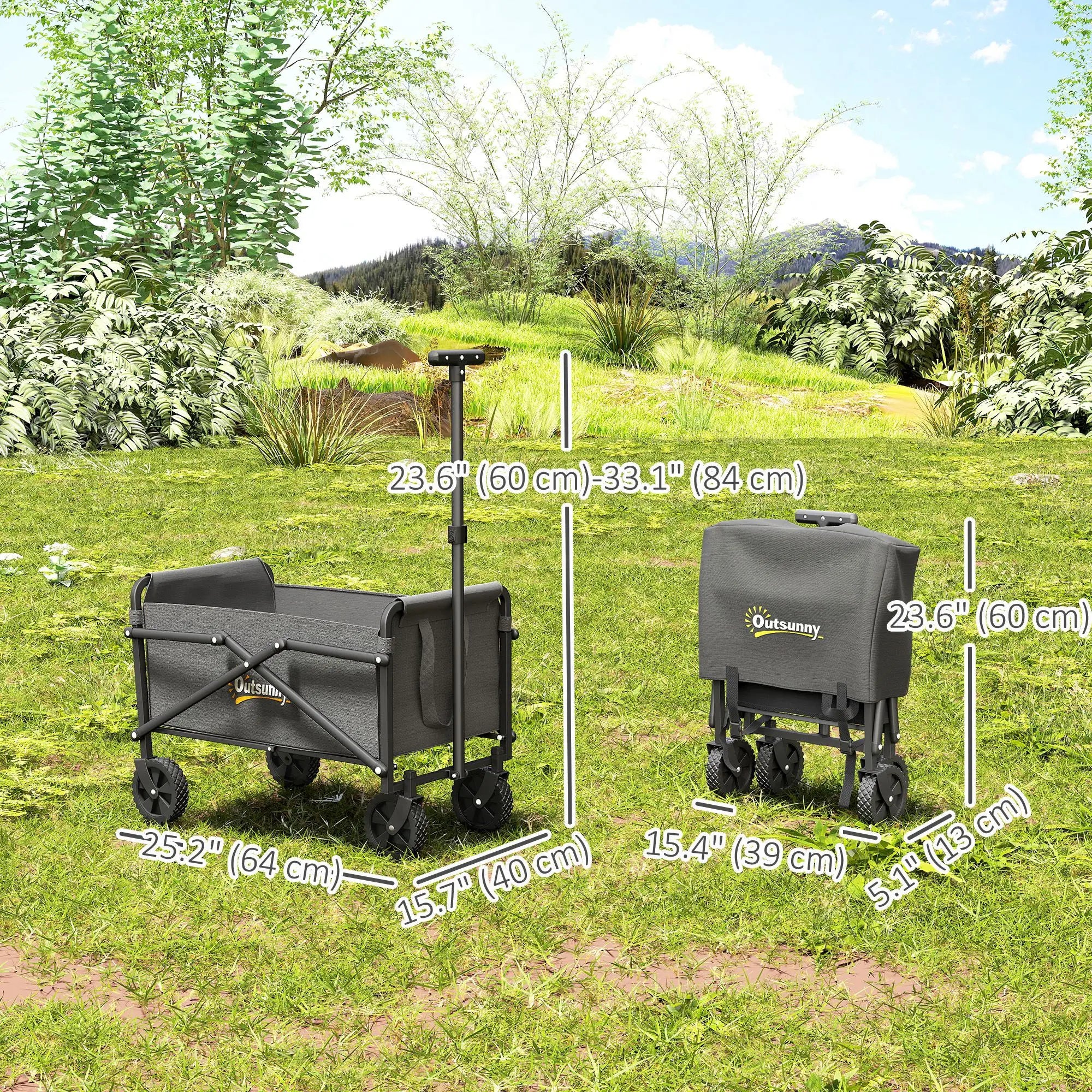 Small Collapsible Garden Cart, Heavy Duty Lawn Wagon, Grey Bike Cargo Trailers at Gallery Canada