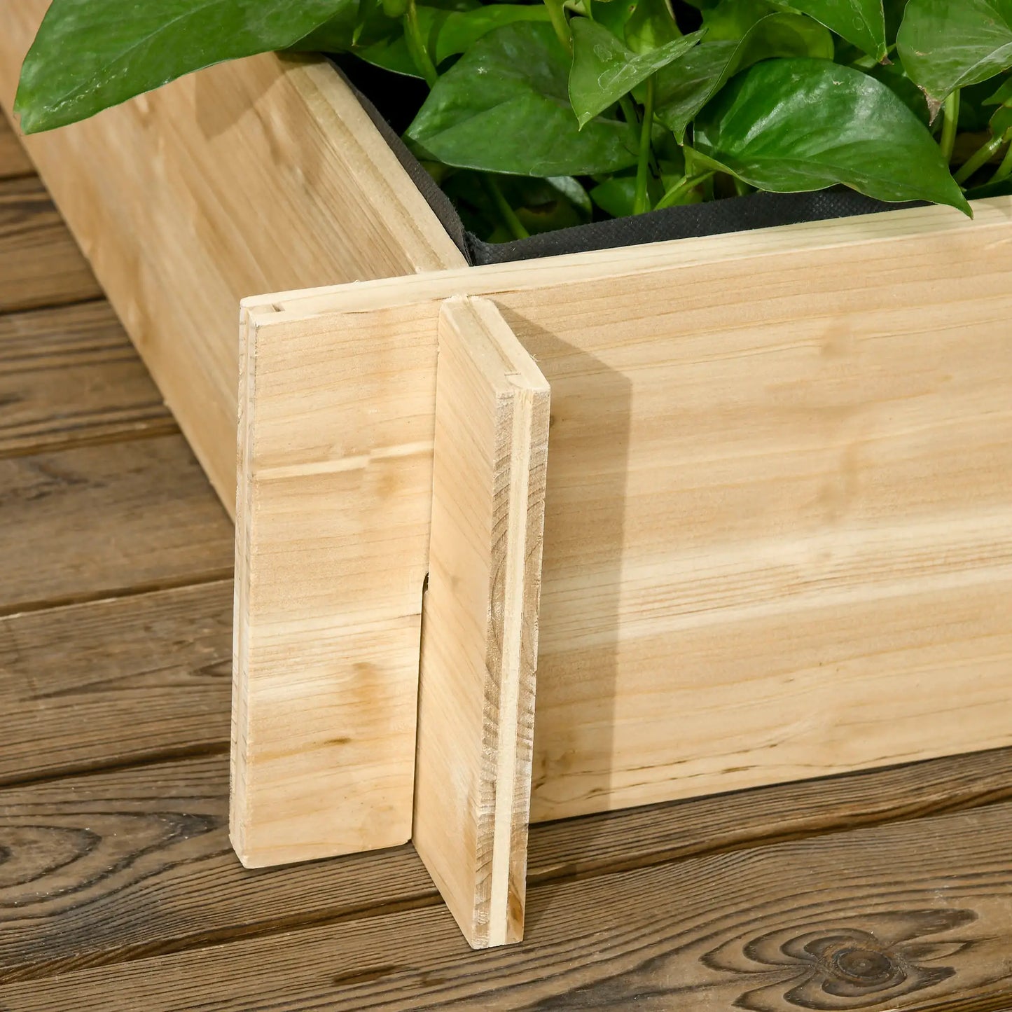 Wooden Elevated Planter Box with Trellis, 3 Tier Garden Bed, Outdoor, Natural Raised Garden Beds at Gallery Canada