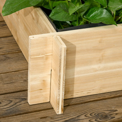 Wooden Elevated Planter Box with Trellis, 3 Tier Garden Bed, Outdoor, Natural Raised Garden Beds at Gallery Canada