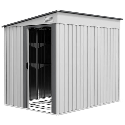 5'x7' Lean to Metal Shed, Sliding Door, 2 Vents, White Sheds White at Gallery Canada