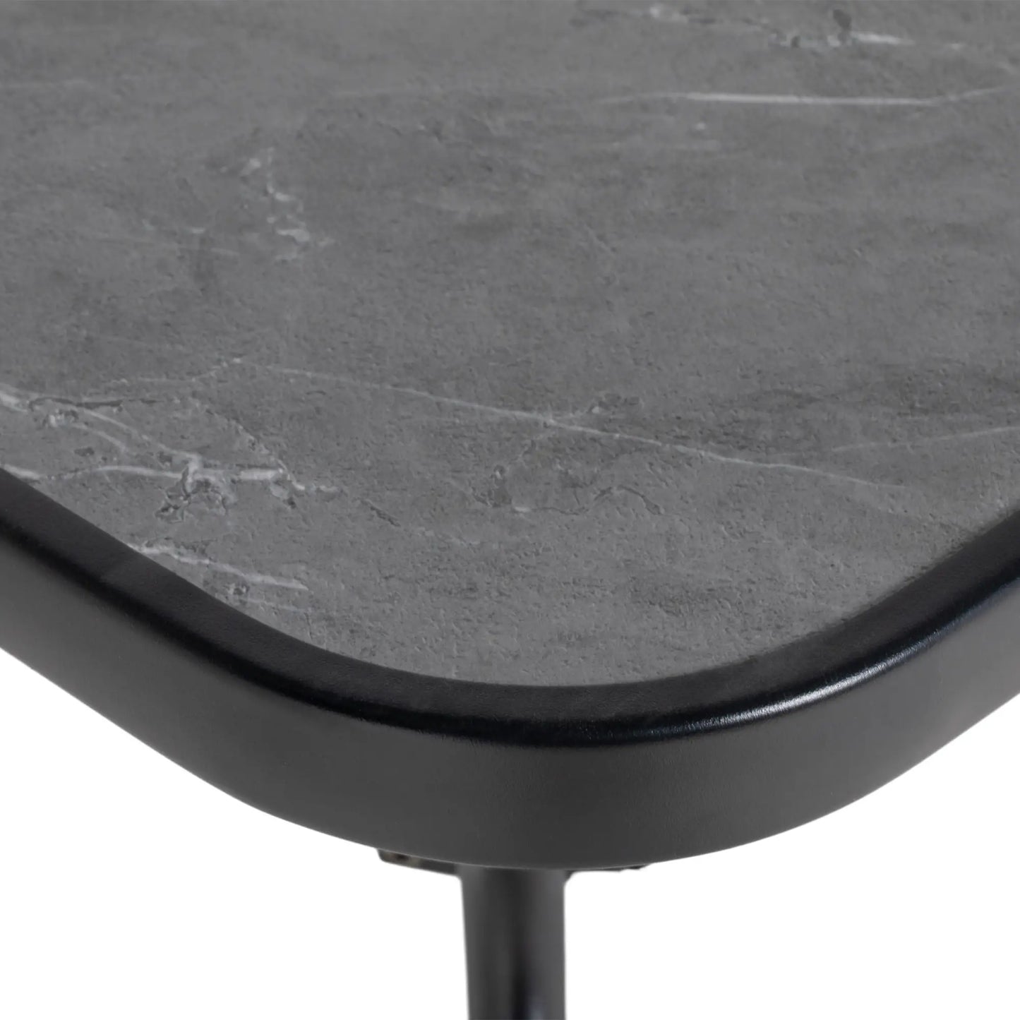 Square Outdoor Table, Patio Bistro Coffee Table, Faux-Marbled Top, 42mm Umbrella Hole, Dark Grey Patio Dinning Tables at Gallery Canada