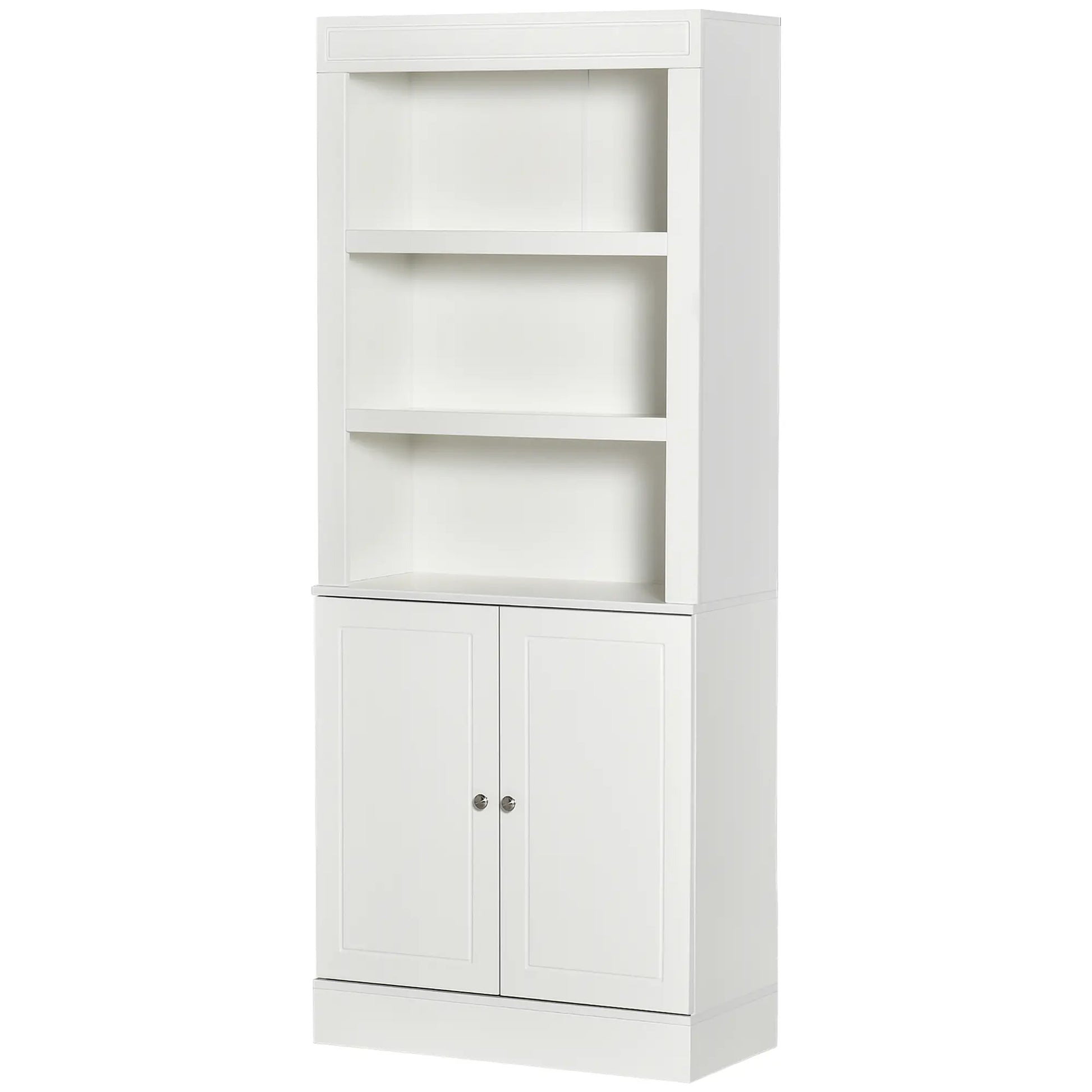 72" Kitchen Buffet, Hutch, Freestanding Cupboard, Wood Grain, White Kitchen Pantry Cabinets at Gallery Canada