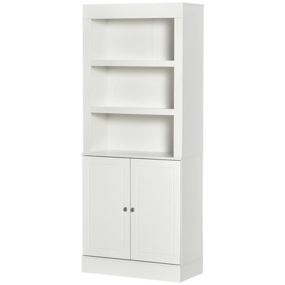 72" Kitchen Buffet, Hutch, Freestanding Cupboard, Wood Grain, White Kitchen Pantry Cabinets at Gallery Canada