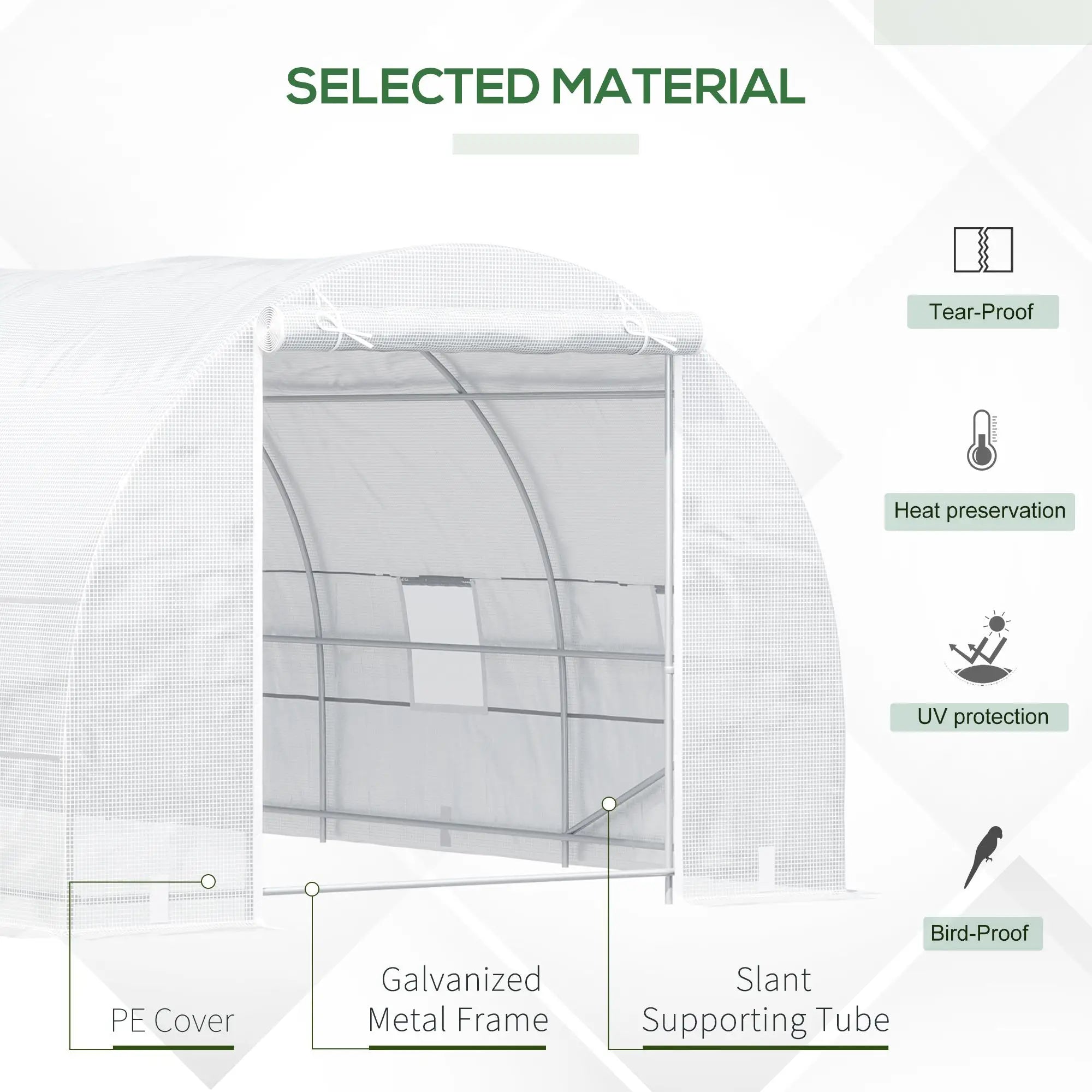 20x10x7ft Heavy Duty Walk-In Greenhouse, Outdoor Plant Grow House, White Tunnel Greenhouses at Gallery Canada