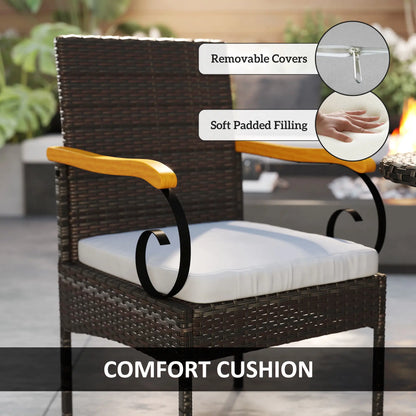 Set of 2 Rattan Outdoor Dining Chairs, Wicker Patio Chairs, Light Grey Patio Chairs at Gallery Canada