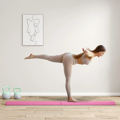 7.7ft Folding Balance Beam, Gymnastics Equipment, Anti-Slip, Red