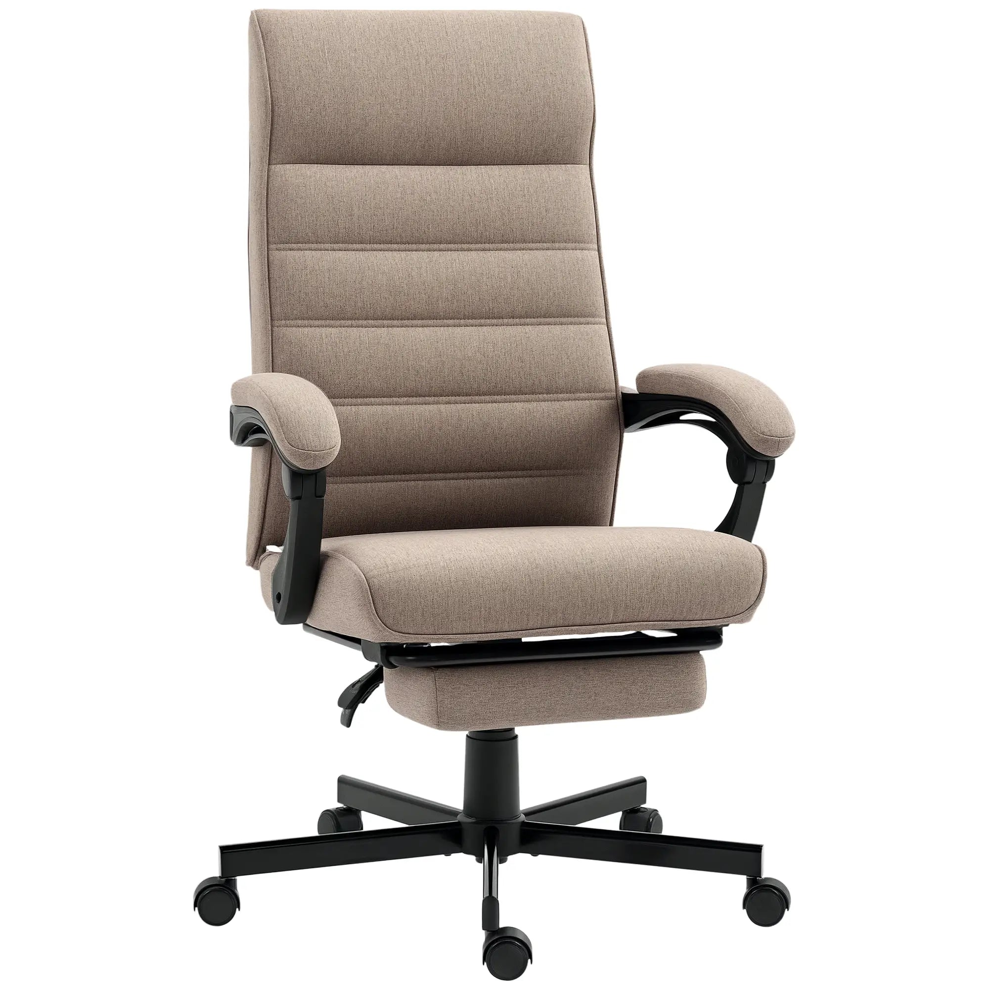 High Back Office Chair, Swivel Recliner, Adjustable Height, Footrest, Padded Armrest, Brown Task Chairs at Gallery Canada