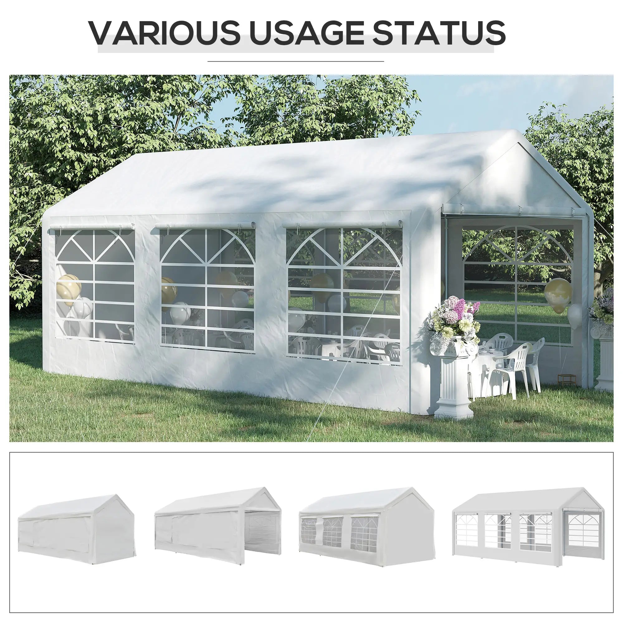 20' X 10' Heavy Duty Party Tent With Sidewalls, White Canopy Tents at Gallery Canada