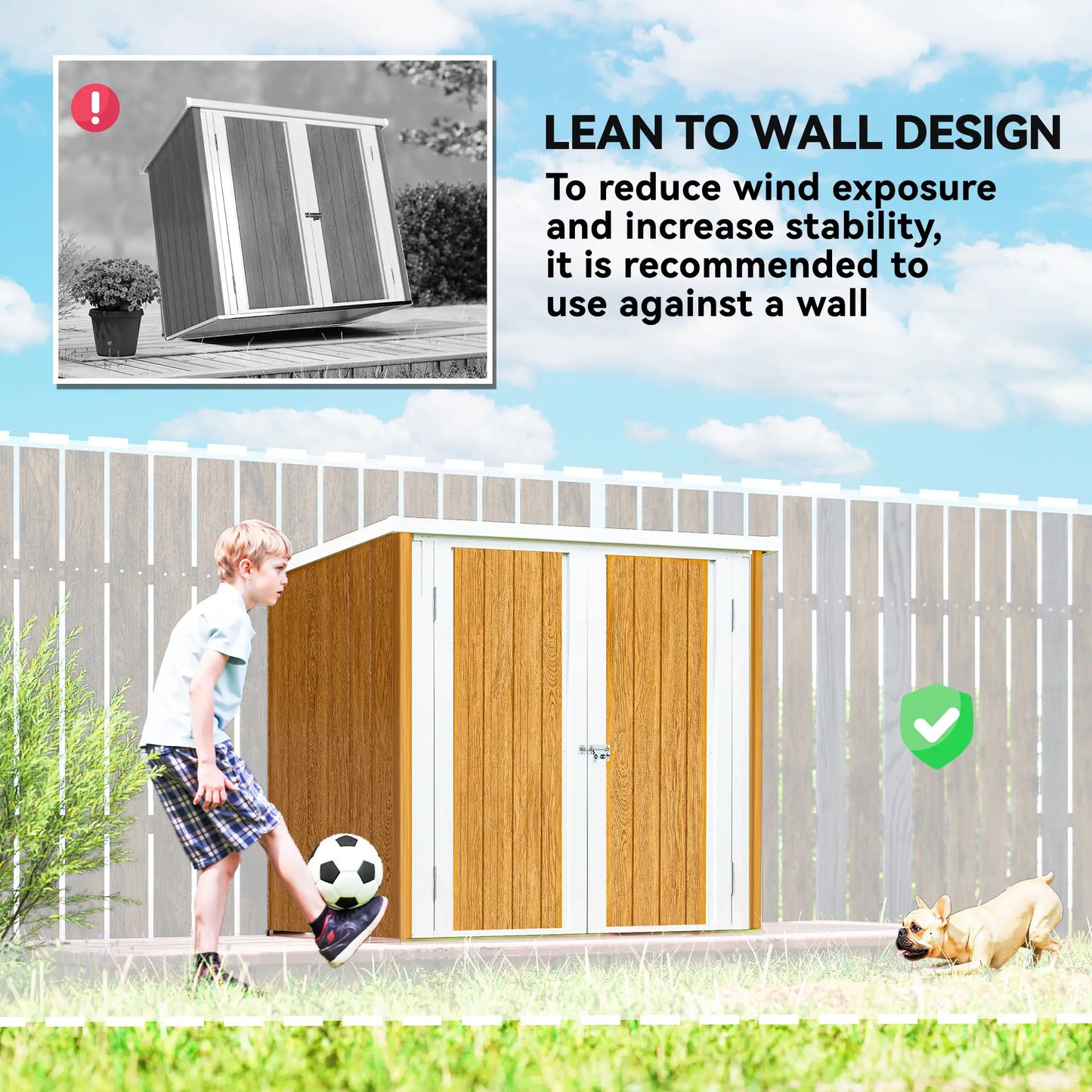5' x 3' Metal Garden Storage Shed, Double Doors For Backyard Sheds at Gallery Canada