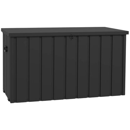 119 Gallon Deck Box, Lockable Galvanised Steel Storage Container, Dark Grey Patio Storage Boxes Dark Grey at Gallery Canada