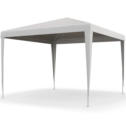 Tente de fête portable 10x10 pieds, Canopée de jardin pliante, Abri extérieur, Blanc