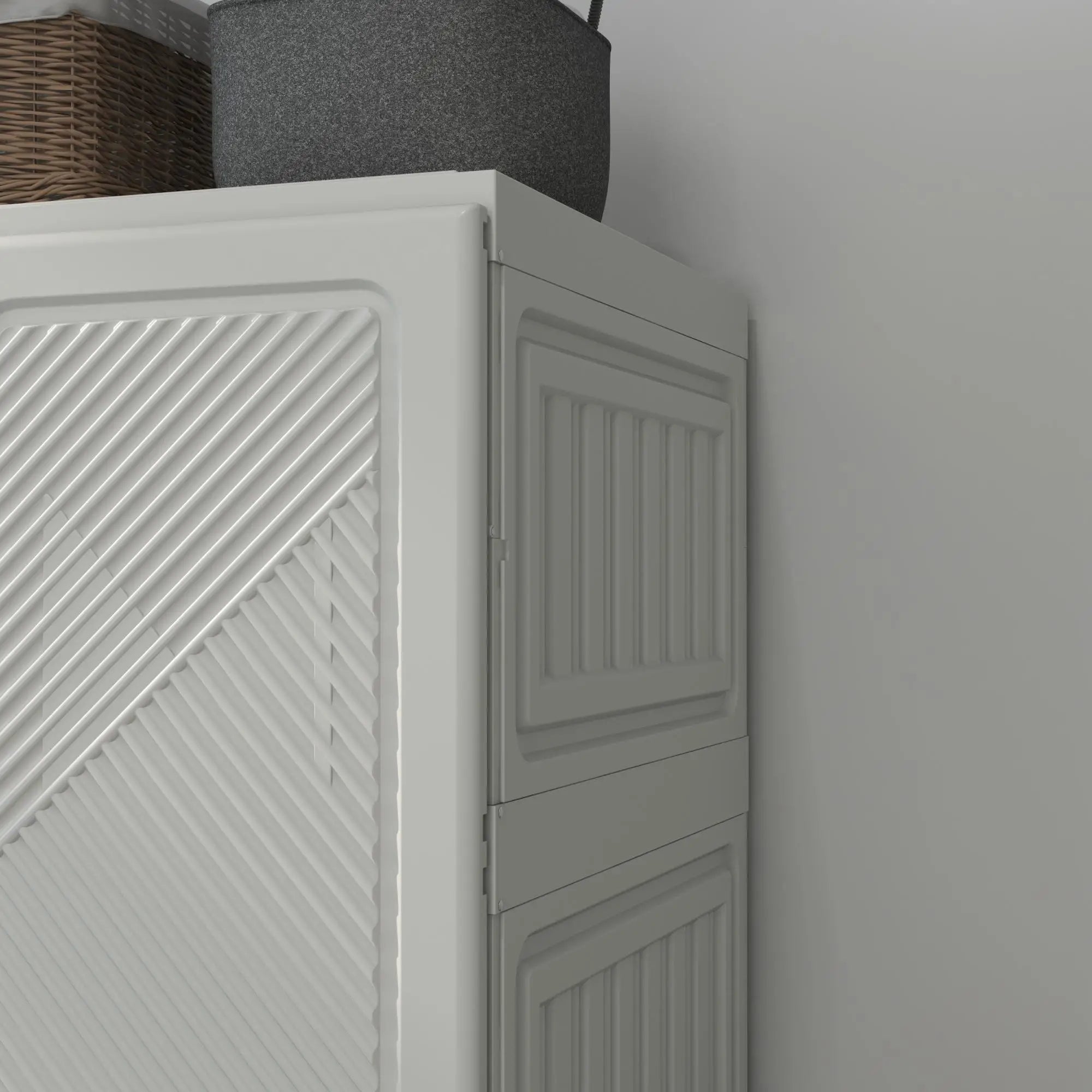 Portable Wardrobe, Foldable Clothes Organizer, 5 Compartments, Hanging Rod, White Clothing Storage at Gallery Canada
