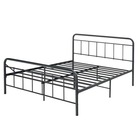 Heavy Duty Metal Platform Bed Frame with Headboard-Queen Size, Black - Gallery Canada