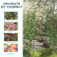 7.9FT Metal Garden Arch Trellis, Outdoor Arbor for Climbing Plants
