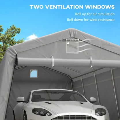 11' x 20' Portable Garage, Heavy Duty Carport, Grey Car Shelters at Gallery Canada