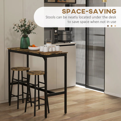 Counter Height Bar Table And Chairs Set, 2-Piece Dining Set