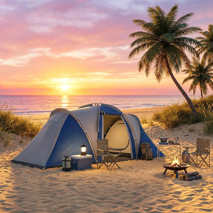 Multi-Room Camping Tent, 8-12 Person, 3000mm Waterproof Rainfly, Screen Panels Camping Tents at Gallery Canada