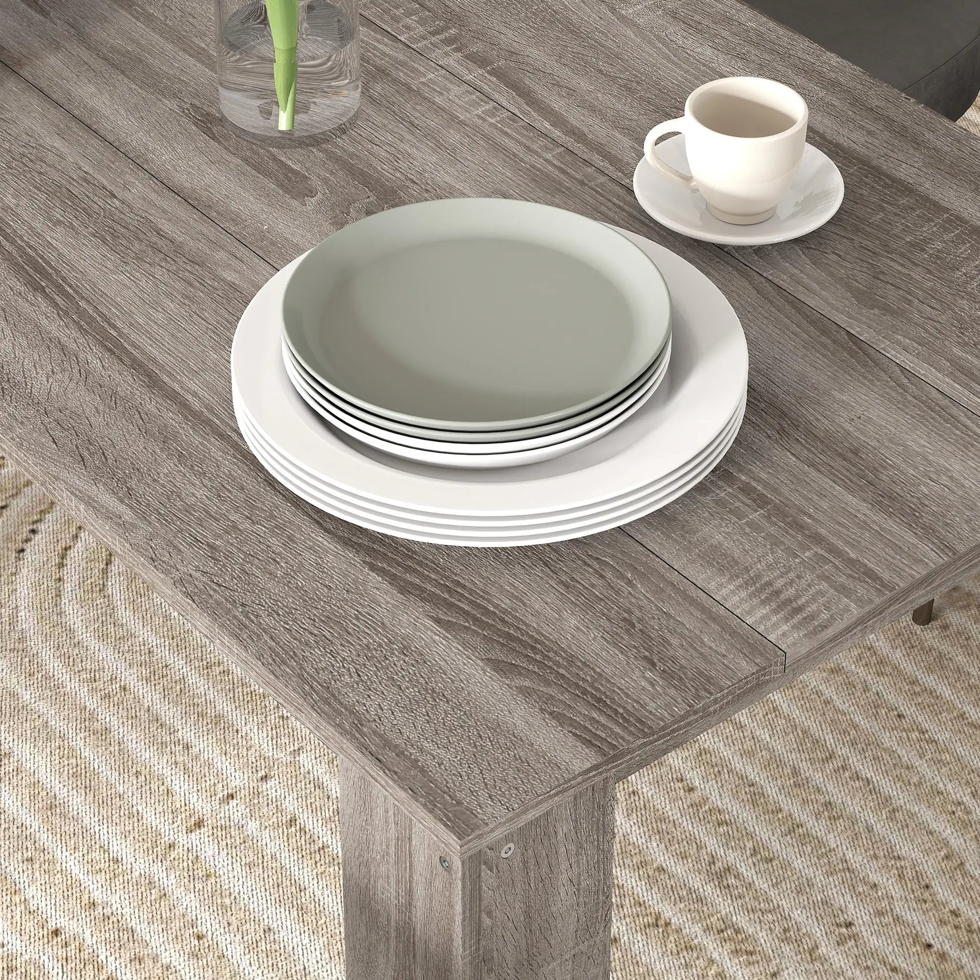 47" Kitchen Table for 4-6 People, Wood Effect, Light Grey Dining Tables at Gallery Canada