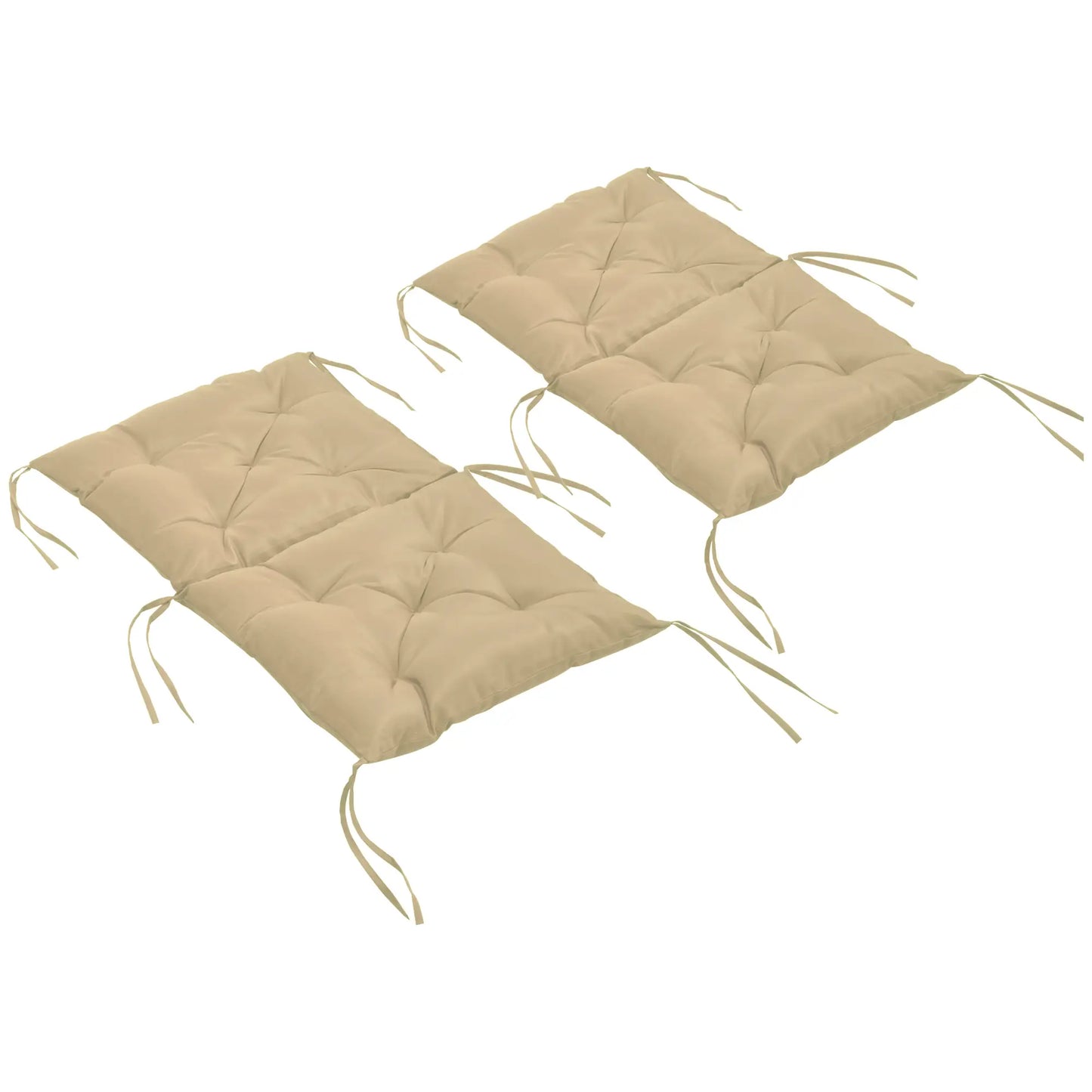 Set of 2 Garden Chair Cushions Seat Pad with Backrest for Sunbeds, Rocking Chairs, Loungers, Outdoor &; Indoor Use Patio Chair Cushions Khaki at Gallery Canada