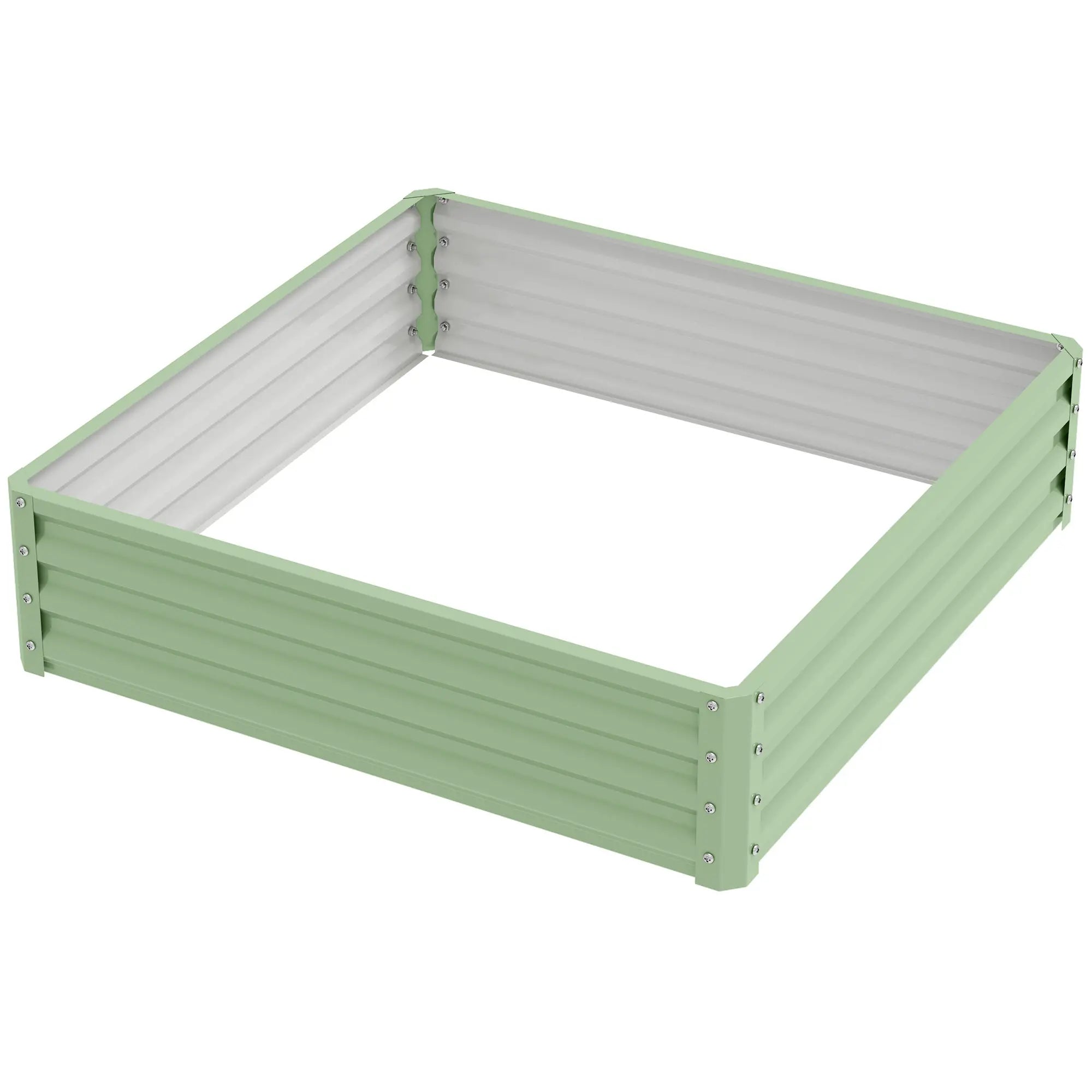 4' X 4' X 1' Raised Garden Bed, Galvanized Steel Planter, Light Green, Light Green Galvanized Planter Boxes Light Green at Gallery Canada