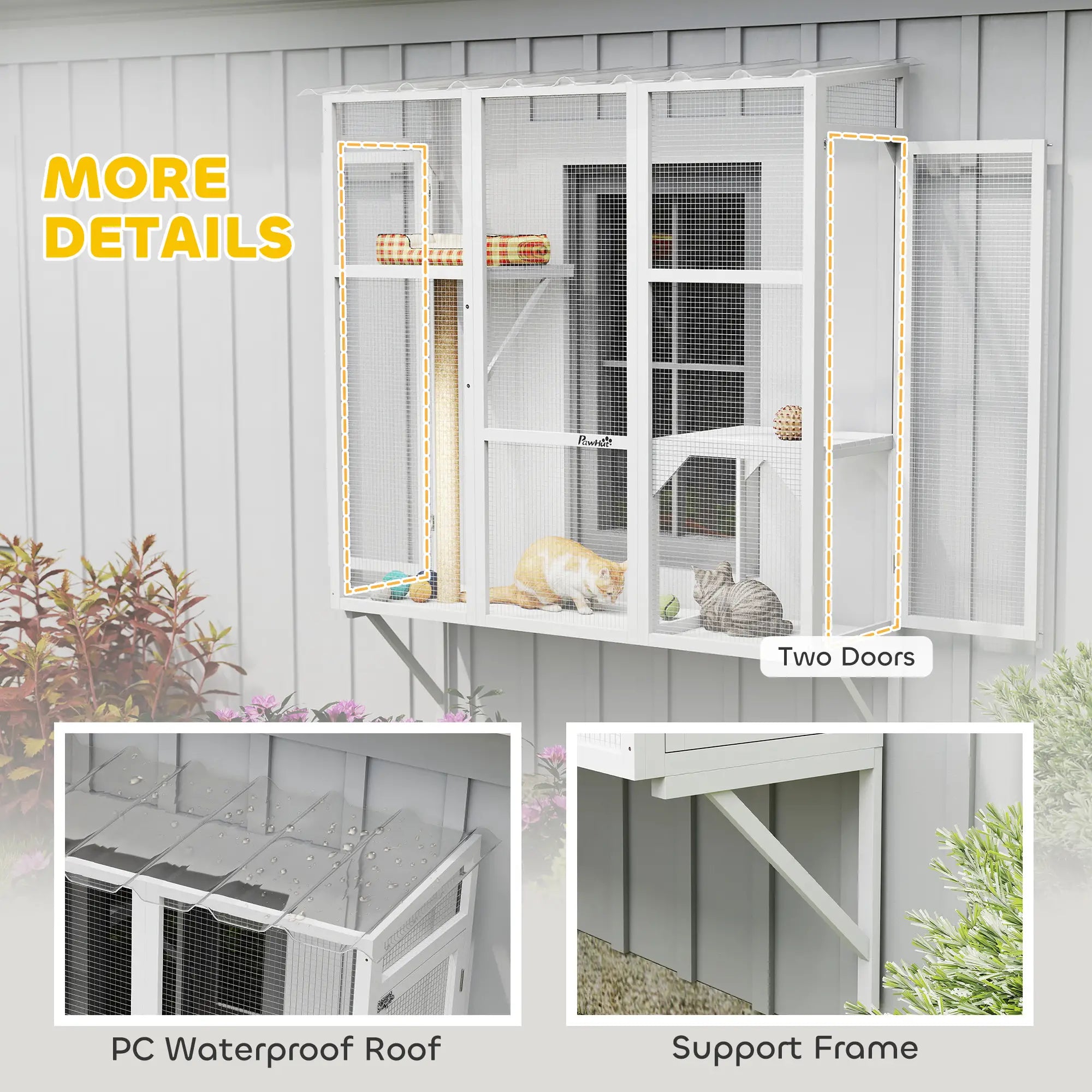 Wooden Catio Outdoor, Cat Window Box Enclosure, White Outdoor Cat Enclosures at Gallery Canada