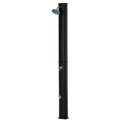 7ft Solar Heated Outdoor Shower, 360 Rotating Head, Adjustable Temperature Outdoor Swimming Pools & Hot Tubs Sleek Black at Gallery Canada