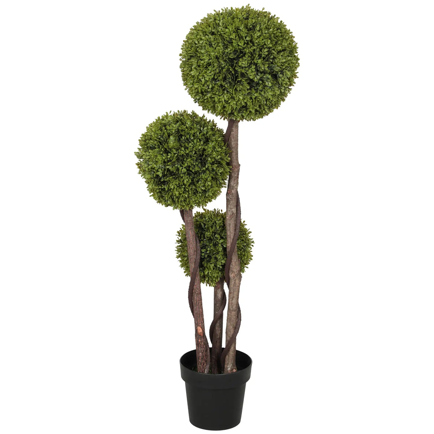 4FT Artificial Boxwood Topiary Tree, Triple Ball, Indoor Outdoor, Green Artificial Trees Green at Gallery Canada