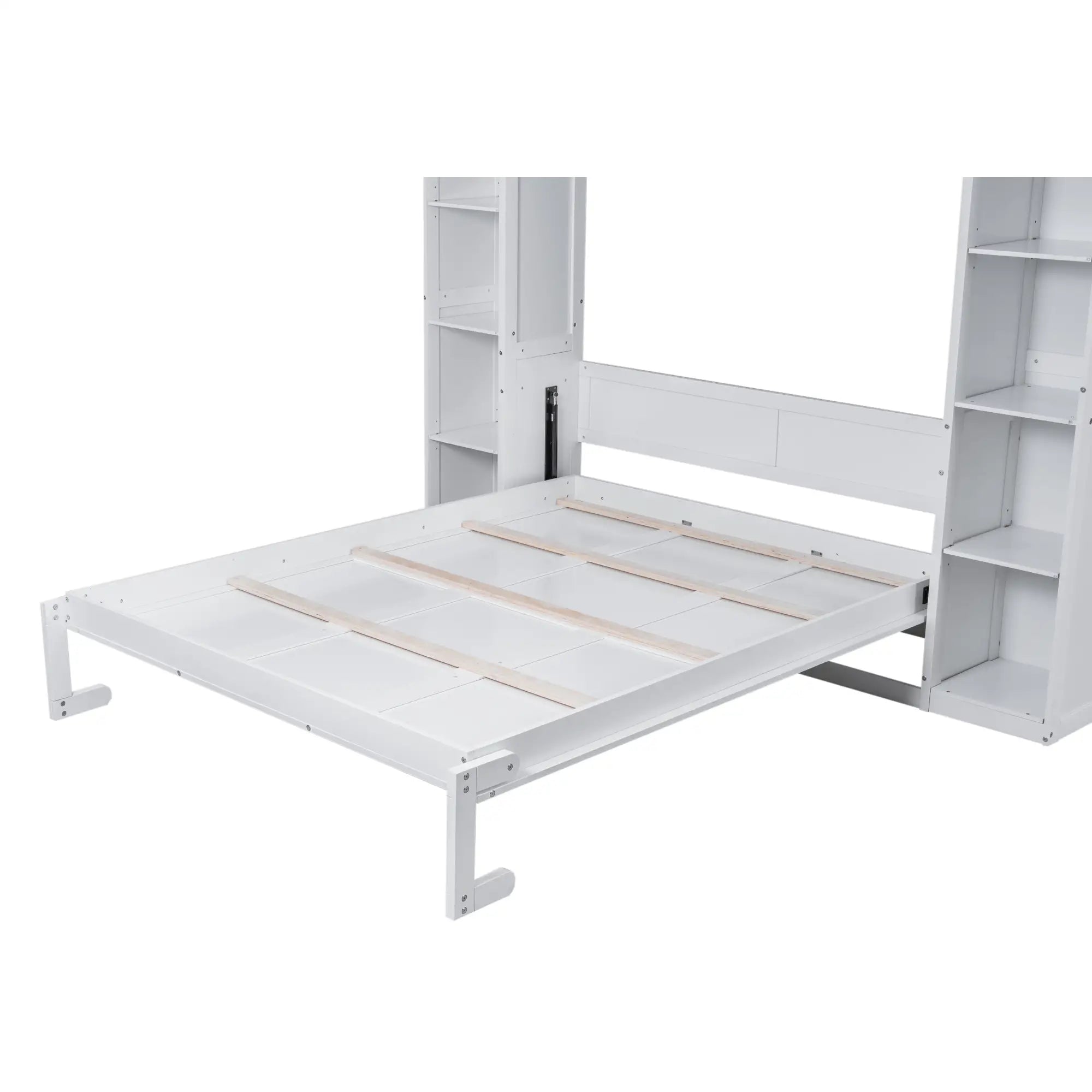 Murphy Bed with Shelves, LED Lights, 97.5