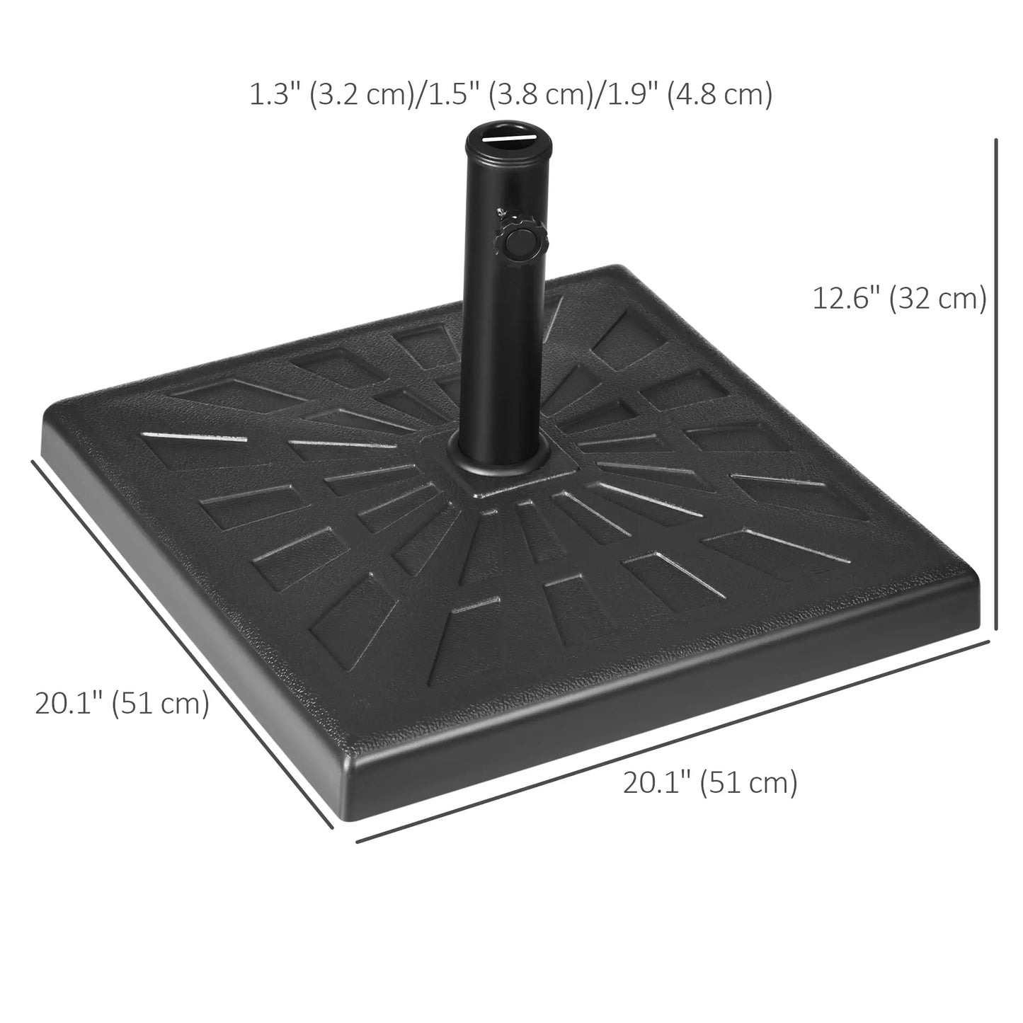 42 lb Heavy Duty Patio Umbrella Stand, 20" Resin Base, Black Umbrella Bases at Gallery Canada