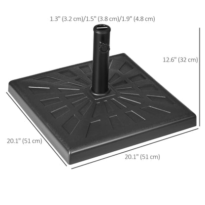 42 lb Heavy Duty Patio Umbrella Stand, 20" Resin Base, Black Umbrella Bases at Gallery Canada