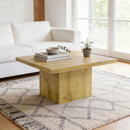 Square Coffee Table, 1.6" Thick Tabletop, Natural Wood Coffee Tables at Gallery Canada