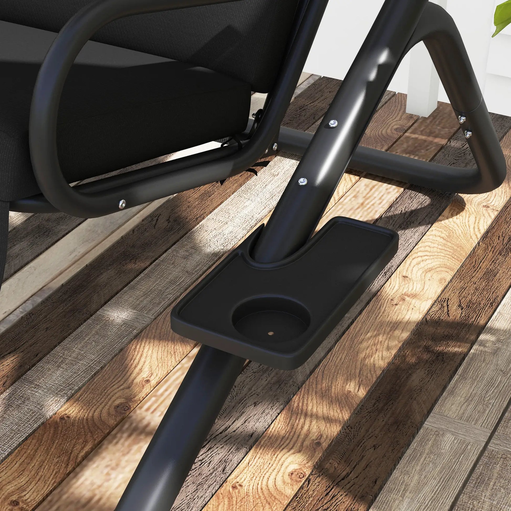 2-Seater Outdoor Porch Swing with Canopy, Black Porch Swings with Canopy at Gallery Canada