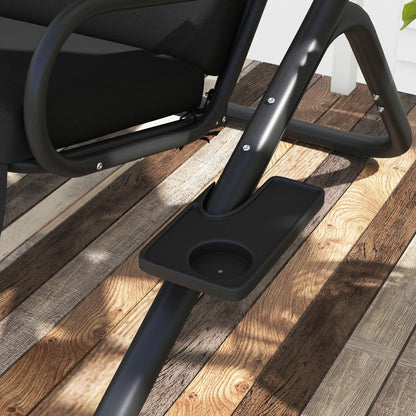 2-Seater Outdoor Porch Swing with Canopy, Black Porch Swings with Canopy at Gallery Canada