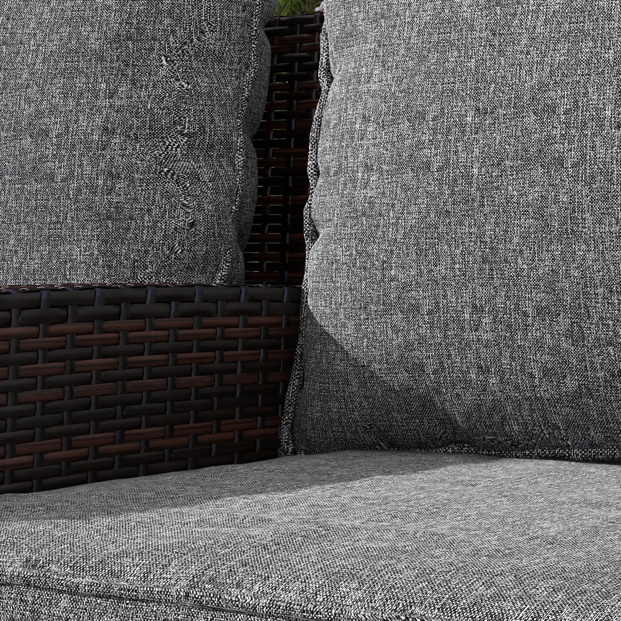 4-Piece Seat Cushion Pillows, Patio Chair Cushions with Back, Grey Patio Chair Cushions at Gallery Canada