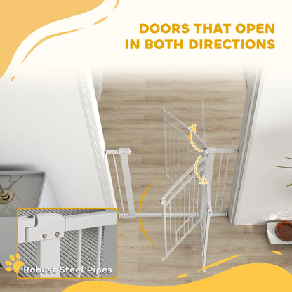 38" Extra Tall Dog Gate With Cat Door, 2 Extension Kits, 30"-41" Width Houses, Kennels & Pens at Gallery Canada