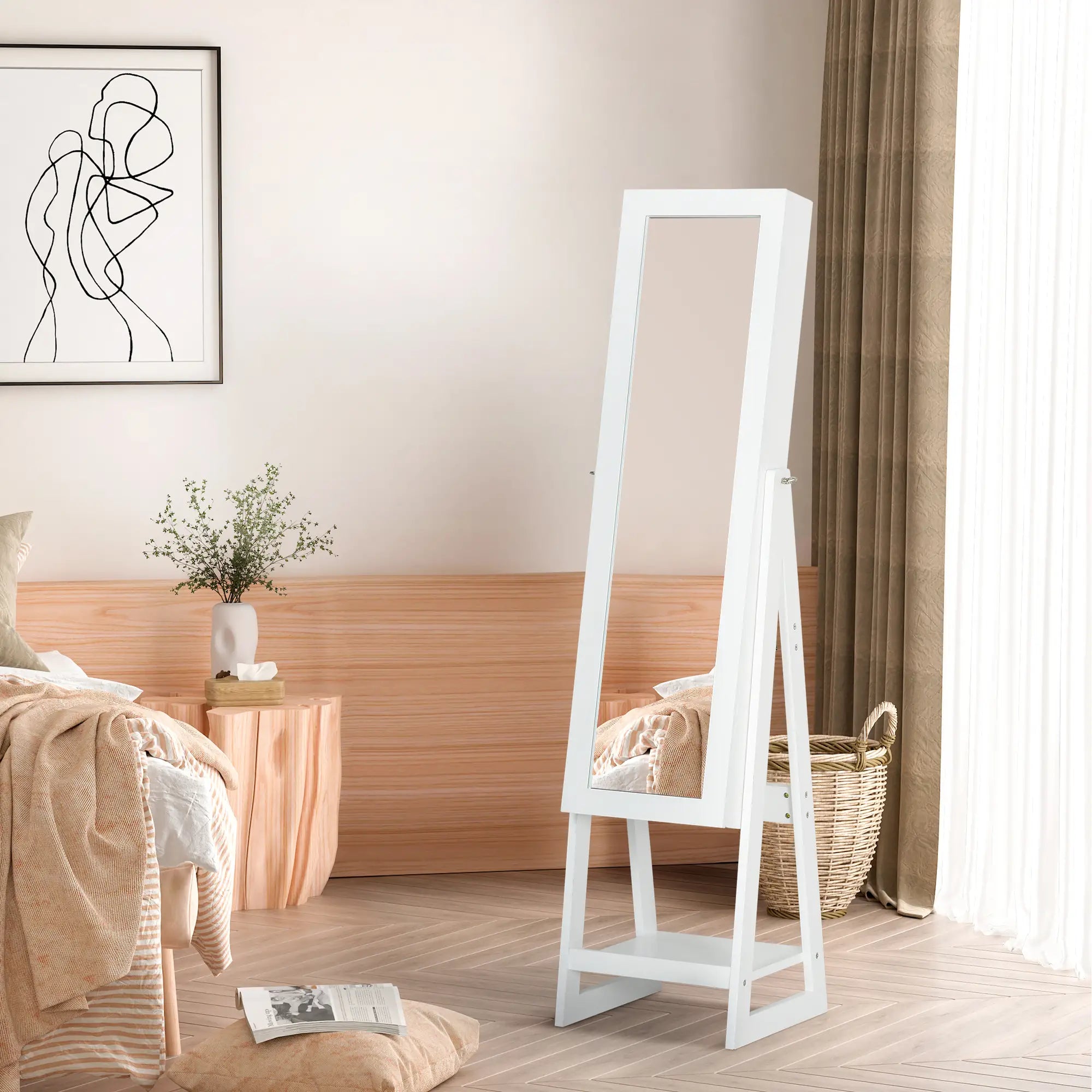 Jewellery Cabinet with Full-Length Mirror, White Jewellery Armoire & Jewellery Mirror Cabinets at Gallery Canada