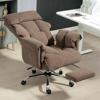 Desk Chair With Footrest, Adjustable Backrest, Light Brown Executive & Manager Chairs at Gallery Canada