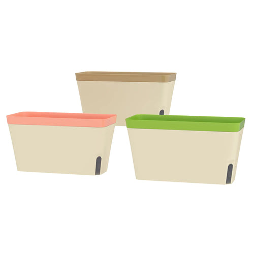 Self Watering Flower Pots, 10.5 Inch Planter Box With Water Level Indicator