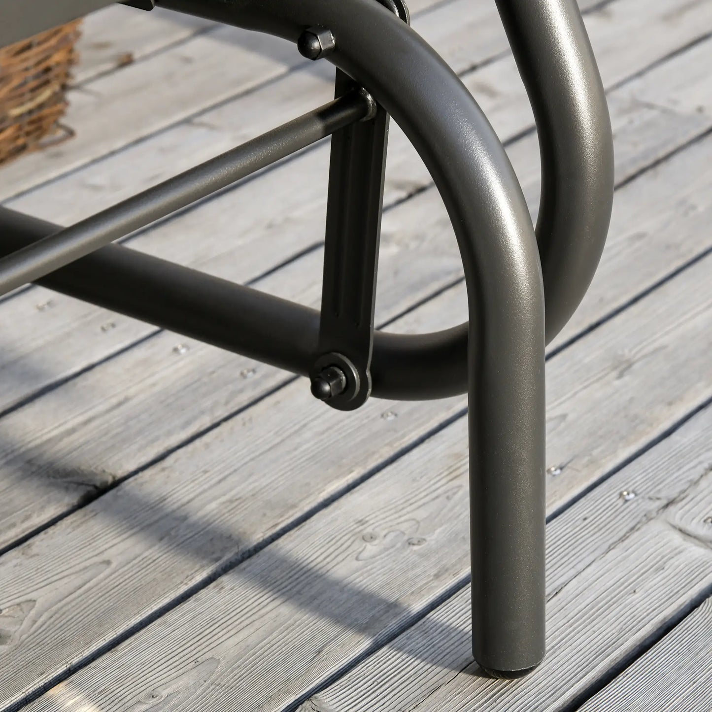 Patio Glider, Breathable Mesh Seat, Metal Frame, Black Outdoor Gliders at Gallery Canada