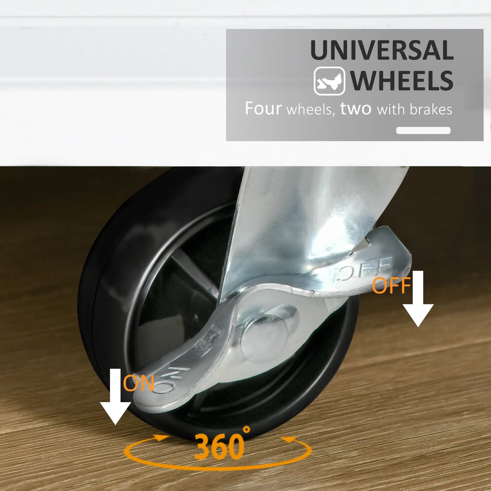 Rolling Kitchen Island Cart, Rubber Wood Top, 3-Tier Spice Rack, White Kitchen Islands & Kitchen Carts at Gallery Canada