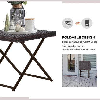 Outdoor PE Rattan Coffee Table, 15.75"x15.75"x15.75", Brown Coffee Tables at Gallery Canada