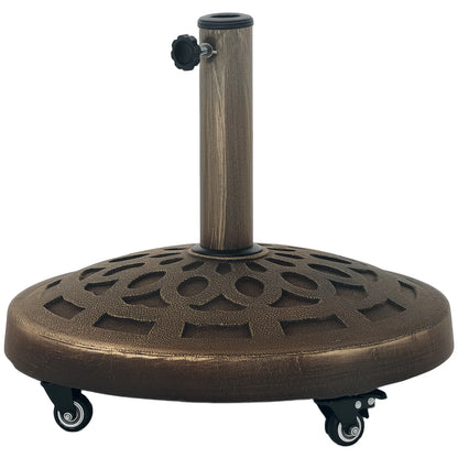 Round Patio Umbrella Base With Wheels, 46lbs, Bronze Umbrella Bases Bronze at Gallery Canada